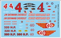 Rex White 1962 Chevrolet Model Decal Sheet