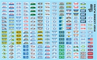 License Plates Model Car Kit Decal Sheet 1/24 1/25 Scale