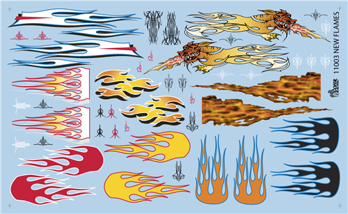Flames & GT StripesWaterslide Decals in all scales up to 1/24 Racing Pack 3 