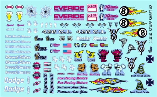 GOFER RACING SPONSOR SET 1 WATER SLIDE DECALS FOR 1:24 AND 1:25 SCALE MODEL CARS 