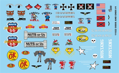 GOFER RACING BUBBAS FAVORITES DECALS SET #2 FOR 1:24 AND 1:25 SCALE MODEL CARS 