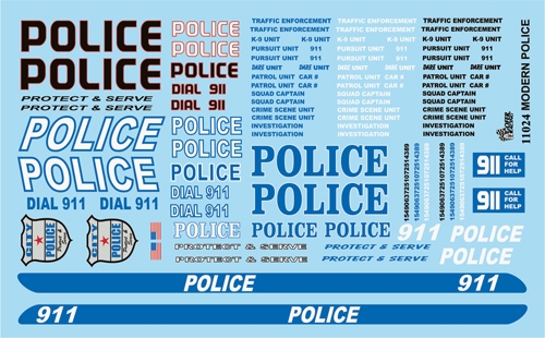 ALASKA TERRITORIAL POLICE 1/24-1/25 Scale Police Decals 