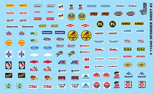 CD_CA_002 Contingency Sponsor Stickers #2 BLACK BACKGROUND  1:25 Scale DECALS 